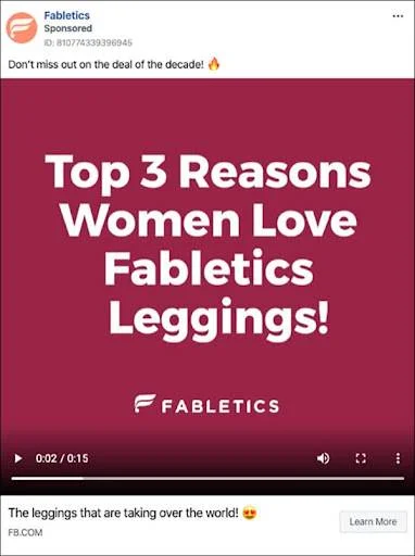 Best Facebook Ads To Copy 4 Fabletics | Tulumi Digital Marketing